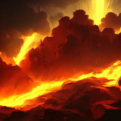 Image similar to hell, dramatic lighting, trending on artstation, tight fov