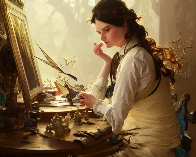 Prompt: photography of charles spencelayh, deep focus, d & d and mtg, fantasy, intricate, elegant, highly detailed, digital painting, artstation, concept art, matte, sharp focus, illustration, hearthstone, art by artgerm and greg rutkowski and alphonse mucha