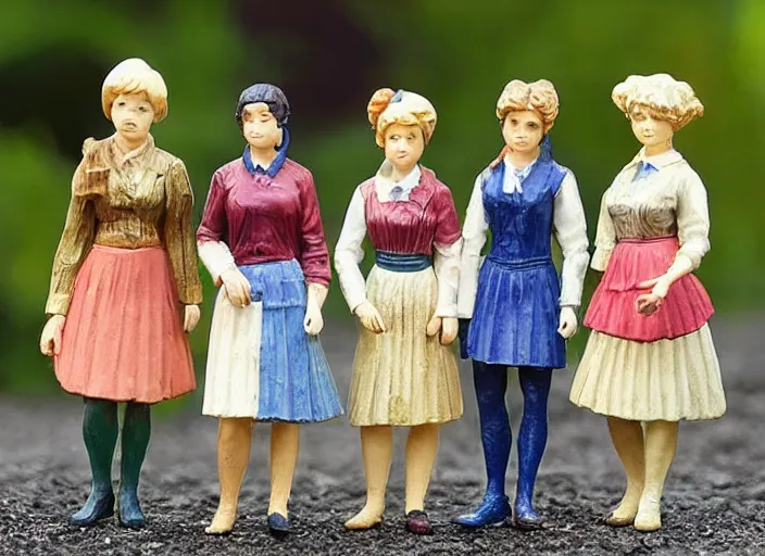 Prompt: Image on the store website, eBay, Full body, 80mm resin figure of Traditional women\'s school students