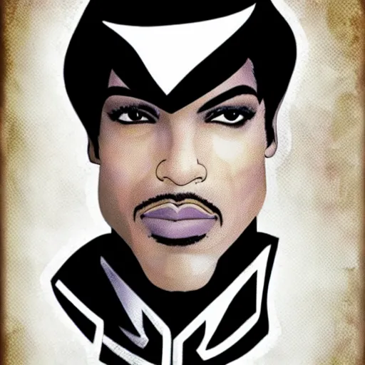 Prompt: Prince as a superhero.