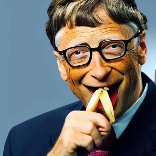 Image similar to bill gates eating bugs and worms.