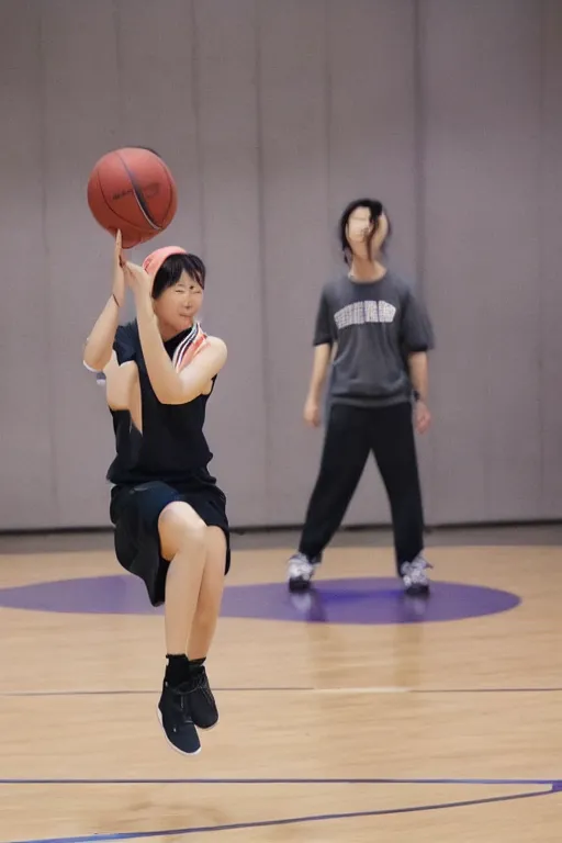 Prompt: Ma Yun playing basketball