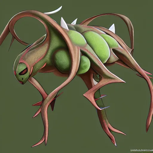 Image similar to a pokemon that looks like a dionaea muscipula, digital art. trending on art station, unreal engine.