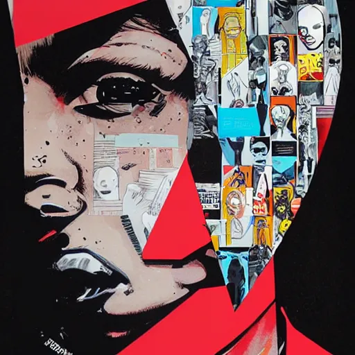 Prompt: a portrait of robot, by MARVEL comics and Sandra Chevrier