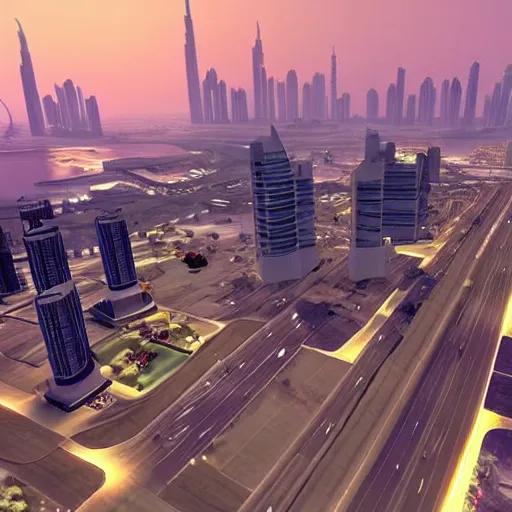 Image similar to gta : dubai, radiant light