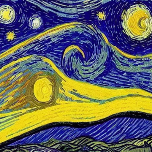 Image similar to jedi with swords star wars, style vincent van gogh's starry night