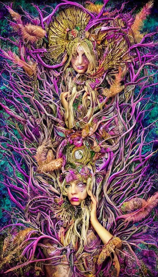 Image similar to psytrance artwork, by kirsty mitchell