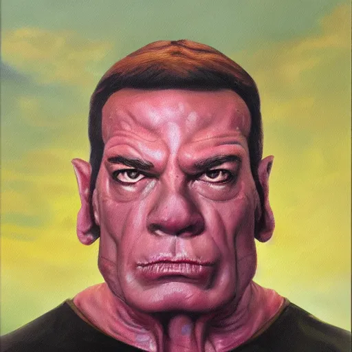 Prompt: fantasy oil painting portrait of a gorn from star trek