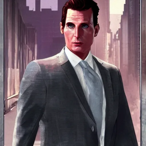 Prompt: Patrick Bateman as GTA-V character