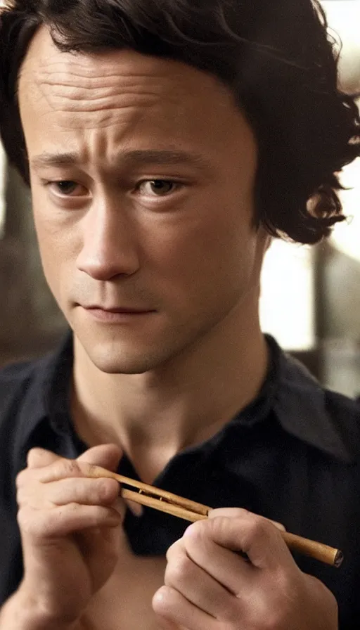 Prompt: joseph gordon levitt smoking shiha, insane, intricate, highly detailled, sharp focus 8k