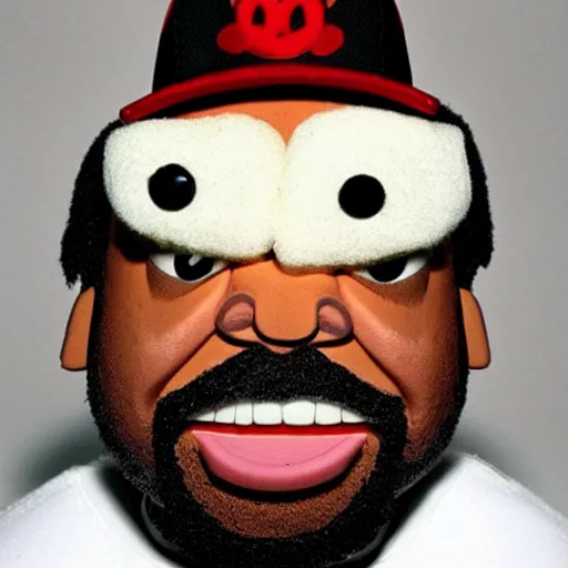 Image similar to ice cube as a muppet,