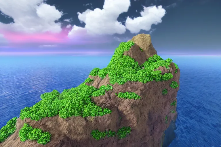 Image similar to ultradetailed digital art image of an island in the sky, a screenshot by miyamoto, polycount, dau - al - set, rpg graphics, prerendered graphics