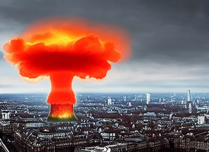 Image similar to nuclear mushroom cloud over london