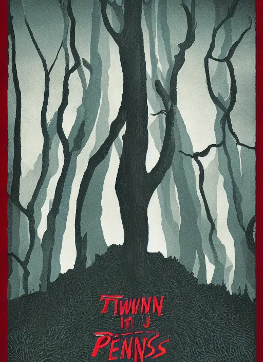 Image similar to twin peaks movie poster art by mike koelsch