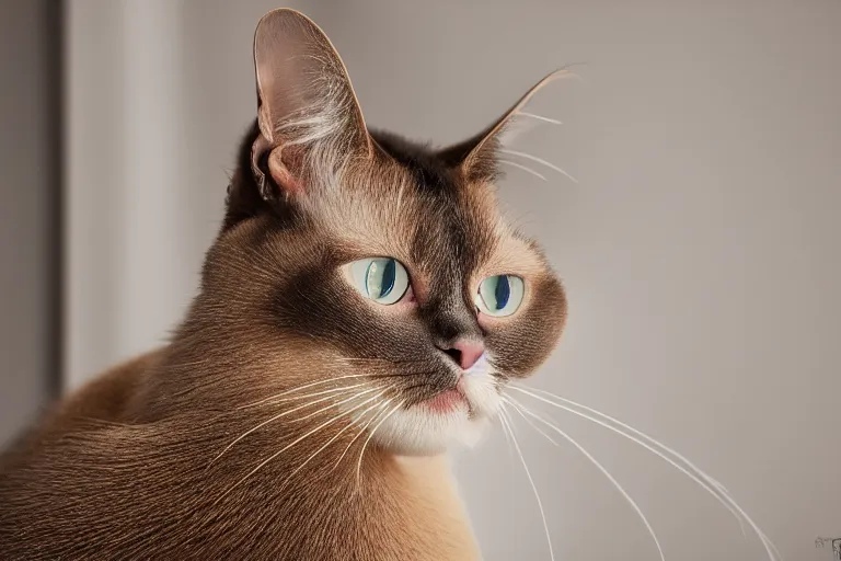 Prompt: very beautiful balinese cat in finnish living room, close face shot, photorealistic, hyperrealistic, highly detailed, high resolution, 4 k