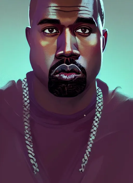 Image similar to highly detailed portrait kanye west detailed hands in gta v stephen bliss unreal engine fantasy art by greg rutkowski loish rhads ferdinand knab makoto shinkai lois van baarle ilya kuvshinov rossdraws tom bagshaw global illumination radiant light detailed intricate environment