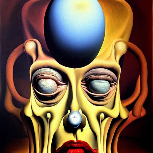 Prompt: ethos of ego, mythos of id, monsters of madness. by salvador dali, hyperrealistic photorealism acrylic on canvas, resembling a high - resolution photograph