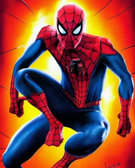 Image similar to spider - man ( 2 0 2 0 ), airbrush, drew struzan illustration art, key art, movie poster