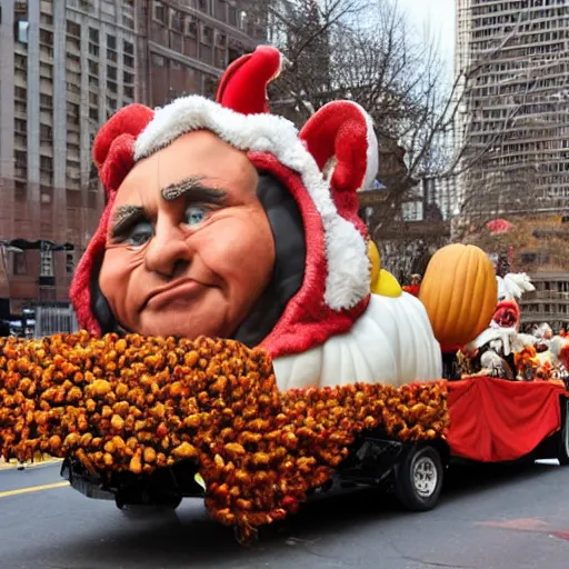 Image similar to pictures of Danny Devito as a Macy's Thanksgiving Day parade float