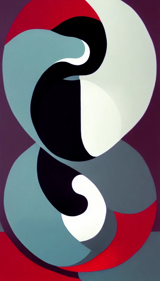 Image similar to Abstract representation of ying Yang concept, by André François