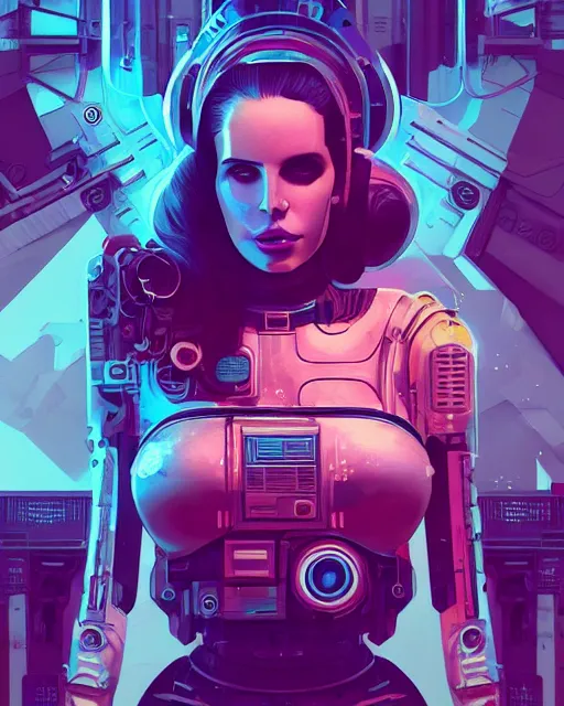 Prompt: portrait of lana del rey as a cyborg. intricate abstract. intricate artwork cyberpunk by tooth wu, wlop, beeple, dan mumford. octane render, trending on artstation, greg rutkowski ruan jia very coherent symmetrical artwork. cinematic, hyper realism, high detail, octane render, 8 k, key art, blue and pink iridescent accents