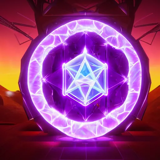 Image similar to purple powerful magic mana symbol, crystal helix cyber structure, epic legends game icon, stylized digital illustration, radiating, a glowing aura, global illumination, ray tracing, hdr, unreal engine, octane render, trending on arstation, by ian pesty and katarzyna bek - chmiel