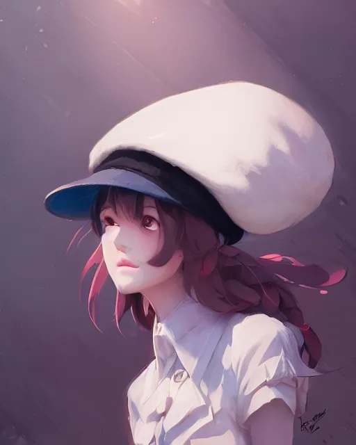 Image similar to girl with beret, sharp details, sharp focus, elegant, highly detailed, illustration, by Jordan Grimmer and greg rutkowski and PiNe(パイネ) and 薯子Imoko and 香川悠作 and wlop and maya takamura, intricate, beautiful, Trending artstation, pixiv, digital Art