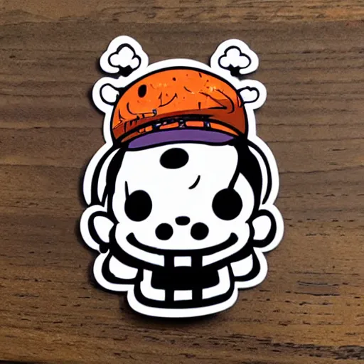 Image similar to die cut sticker, tony chopper of one piece, splatter paint