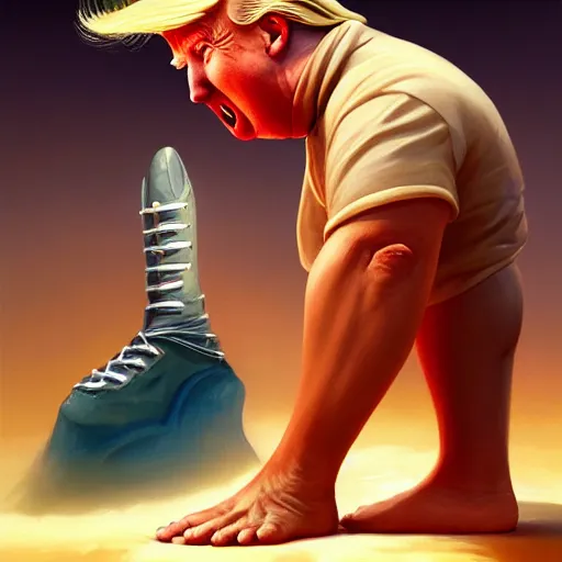 Image similar to donald trump licking feet, ben hur, loftis, cory behance hd by jesper ejsing, by rhads, makoto shinkai and lois van baarle, ilya kuvshinov, rossdraws global illumination