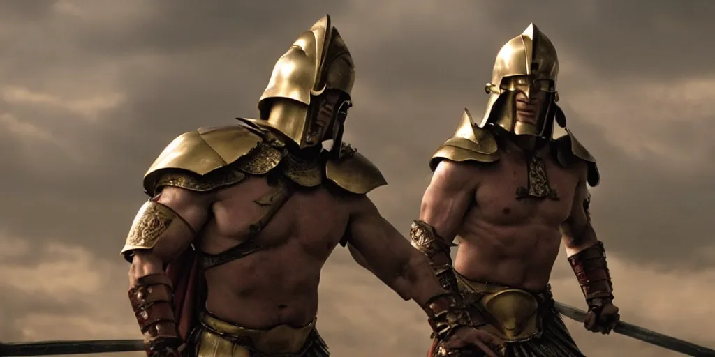 Image similar to film still of joe biden as a spartan warrior in the movie 3 0 0, 8 k