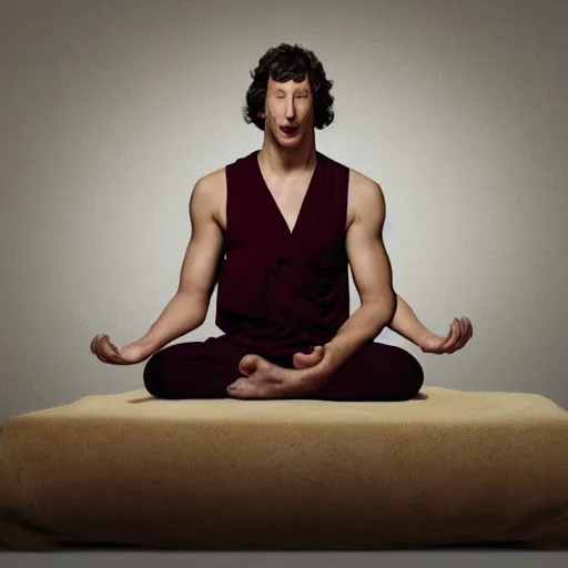 Image similar to andy samberg as an ascetic monk meditating