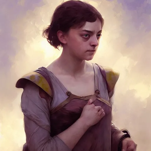 Prompt: arya stark as venus, masterpiece 4k digital illustration by Ruan Jia and Mandy Jurgens and Artgerm and william-adolphe bouguereau, highly detailed, trending on artstation, award winning,