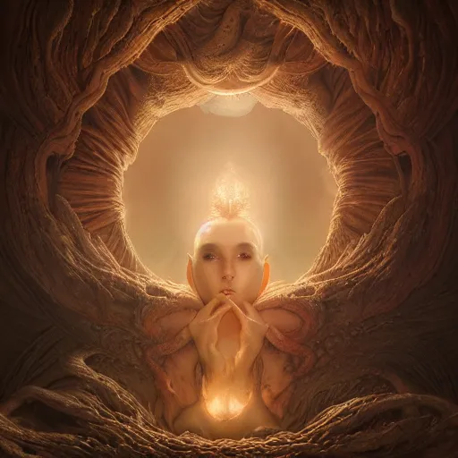 Prompt: by artgerm and agostino arrivabene, visually stunning, cinematic, ultra realistic, hyper realism, epic, octane render, unreal engine, vfx, maya, alien space knight, old guide of multidimensional portal, fungal enchanter, murloc tinyfin, dread infernal, wee whelp, battle ram