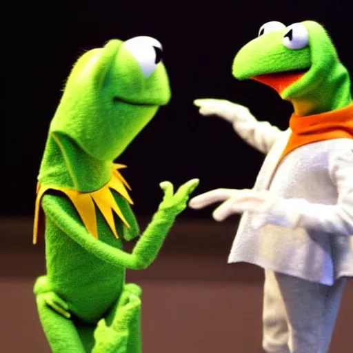 Prompt: kermit and god the conversation