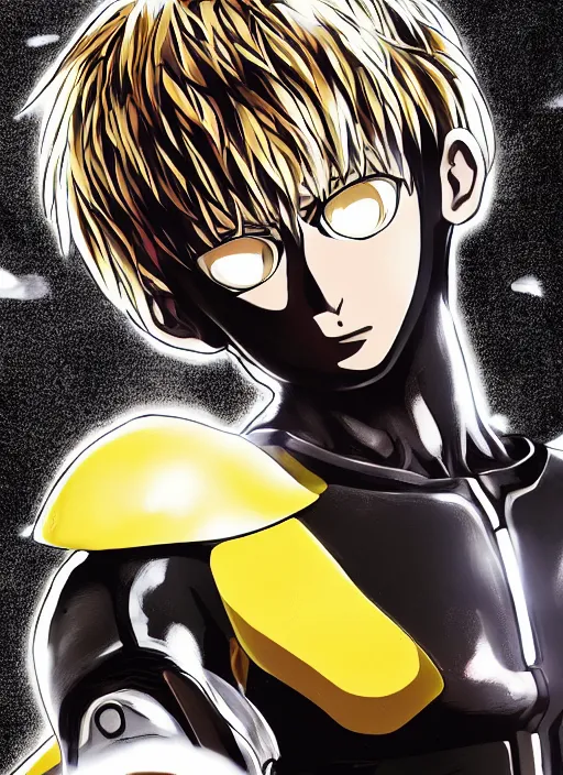 Image similar to A full portrait photo of real-life genos one punch man, f/22, 35mm, 2700K, lighting, perfect faces, award winning photography.