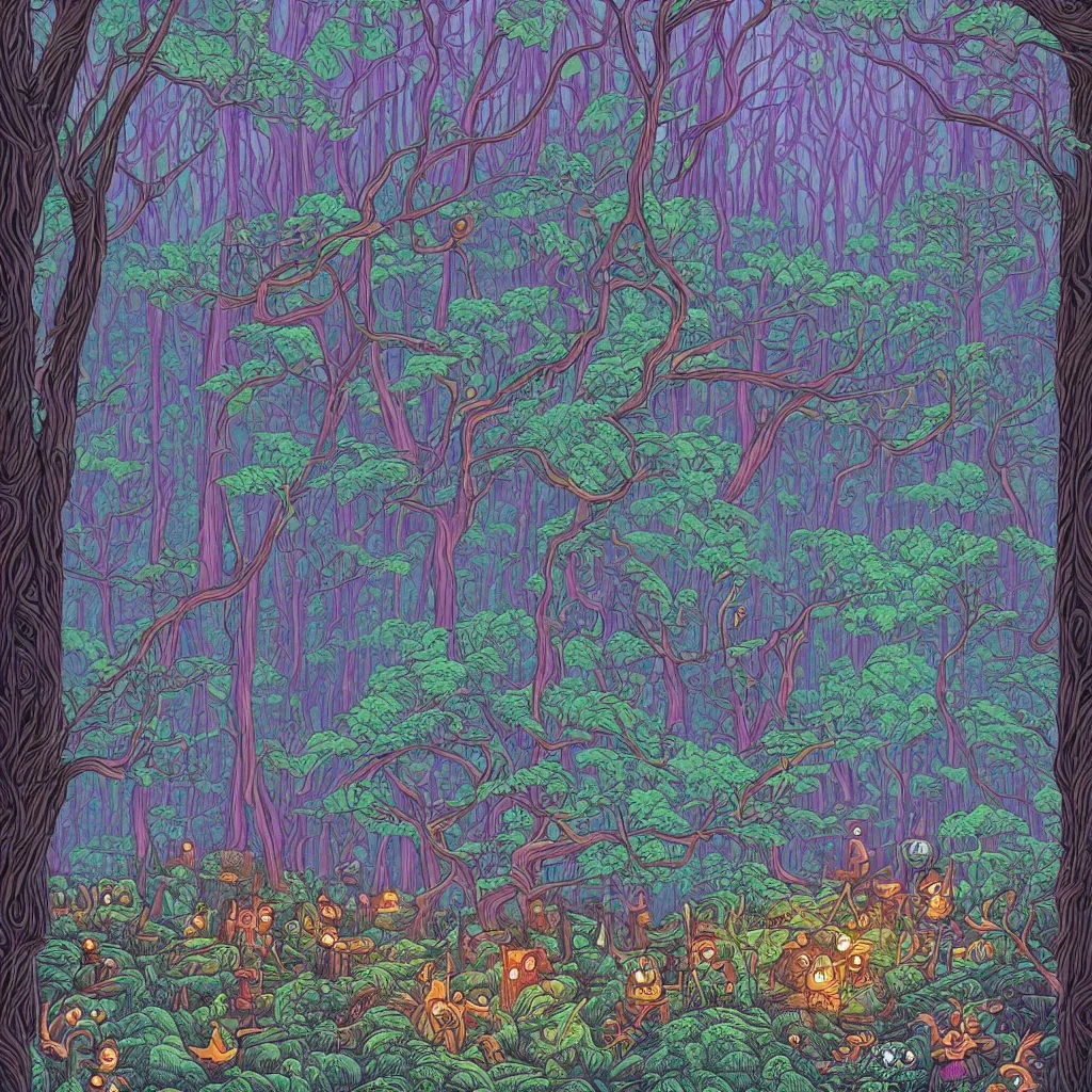Image similar to Magical forest by Dan Mumford