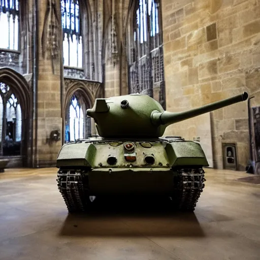 Image similar to Photo of a tank in Hogwarts Great Hall