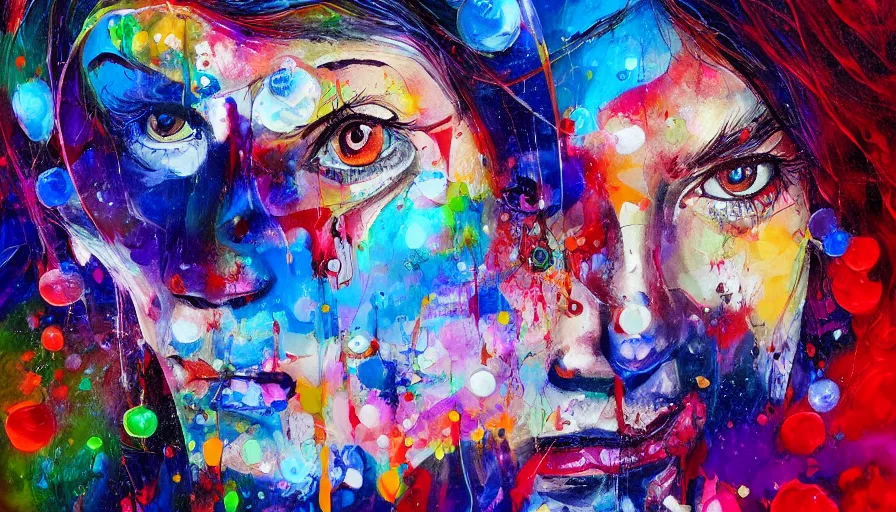 Prompt: doctor, sweet dreams, painting on canvas, watedrops, water droplets, acrylic painting, acrylic pouring, painting, influencer, artstation - h 8 0 0