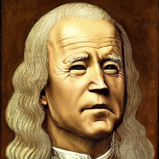 Prompt: Joe Biden painted by Leonardo Da Vinci