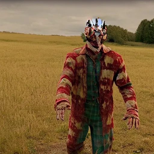 Prompt: Film still of Freddy Krueger, from Midsommar (2019)