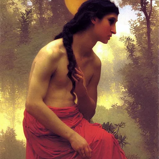 Image similar to The cosmic shaman, painted by William-Adolphe Bouguereau