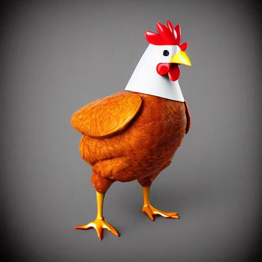 Image similar to a high quality photo of an antropomorphic chicken wearing a suit, 8k, digital art