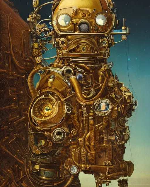 Image similar to epic portrait of victorian astronaut, steampunk, retro futuristic, highly detailed, intricate details, symmetry, golden ratio, illustration, realistic, 8 k, high sharpness, by beksinski and rutkowski and stalenhag