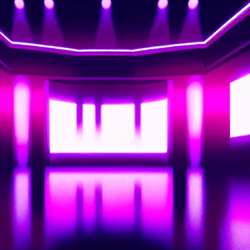 Prompt: the inside of magic city in atlanta, empty strip club, a stage with a stripper pole, empty stage, pole dancing, trending on artstation, depth field, unreal engine, cinematic, hyper realism, high detail, octane cinema 4 d render, a 2 4 cinematography, 8 k