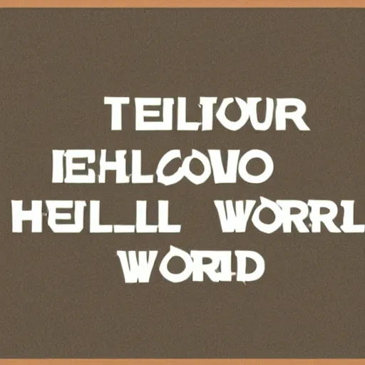 Image similar to text that says Hello World