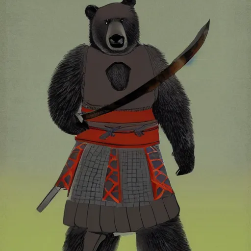 Image similar to a bear samurai warrior