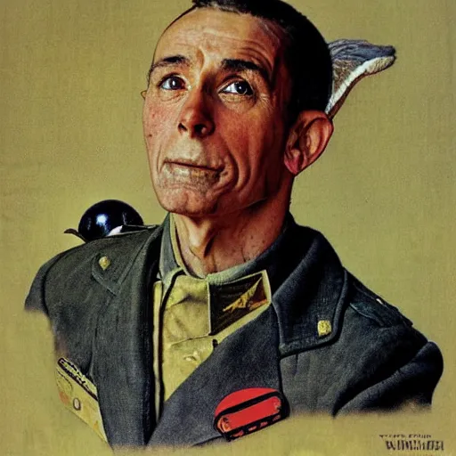 Prompt: portrait of a wing warrior, by Norman Rockwell