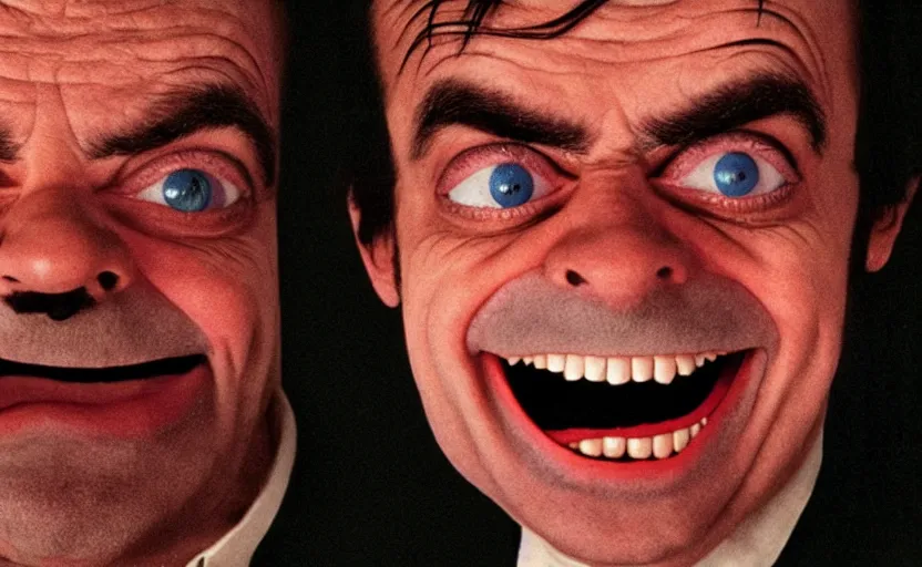 Image similar to The Shining starring mr bean as jack