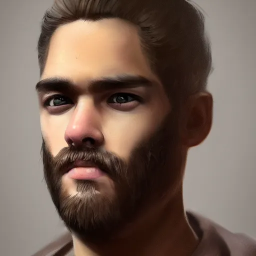 Prompt: a realistic portrait of a man who looks a little like cat, artstation artist