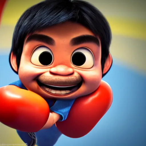 Image similar to manny pacquiao as a pixar disney character from up ( 2 0 0 9 ), unreal engine, octane render, 3 d render, photorealistic